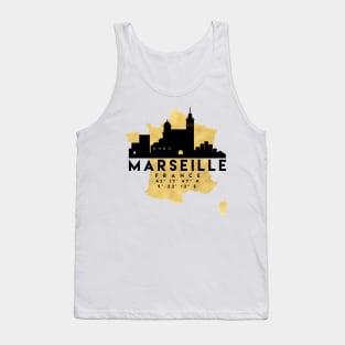 Marseille France Skyline Map Art Tank Top